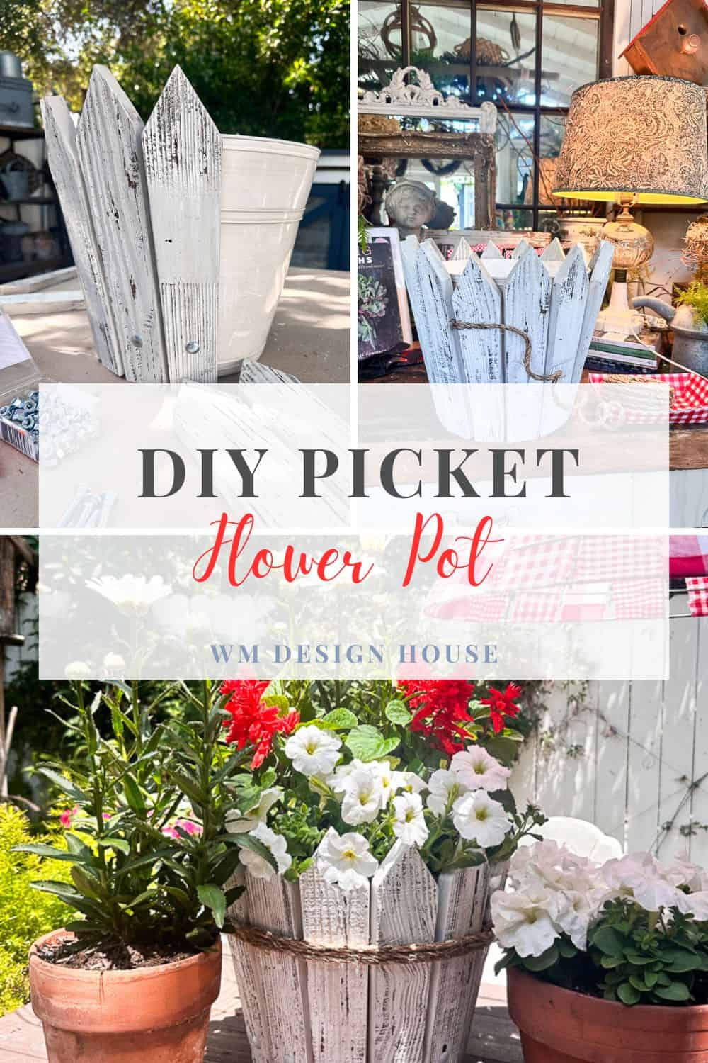 DIY Picket Flower Pot 