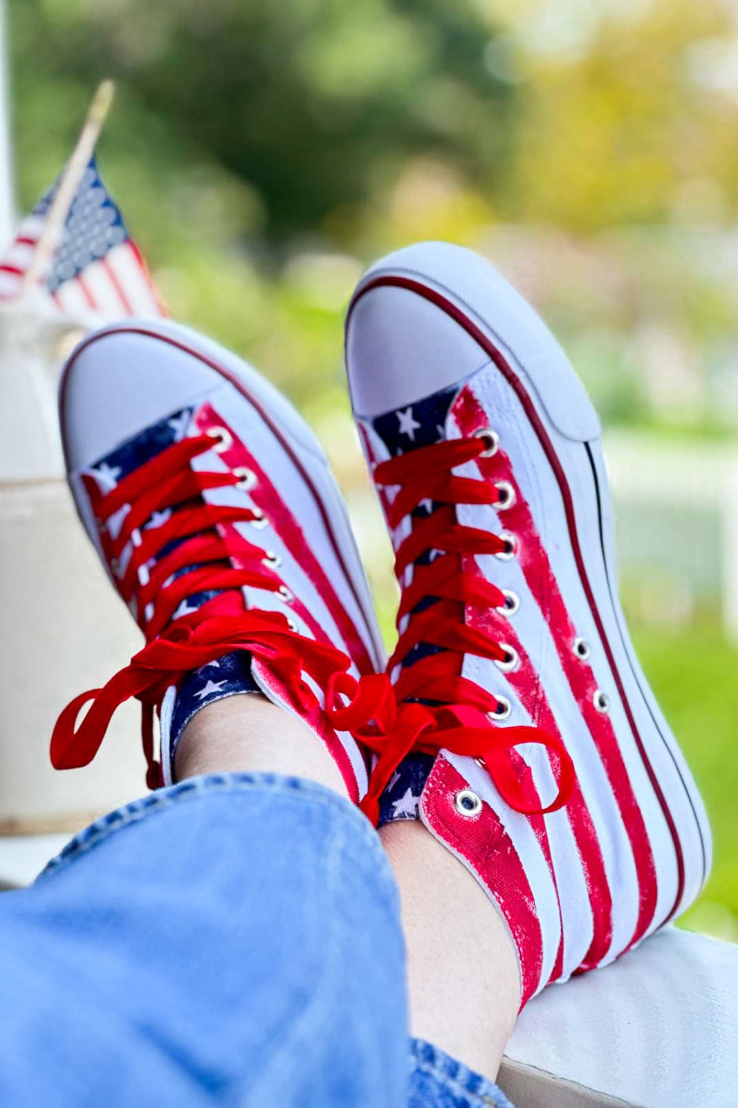 DIY American flag shoes