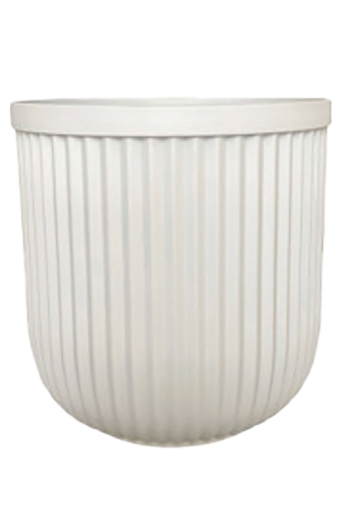 White fluted Pot