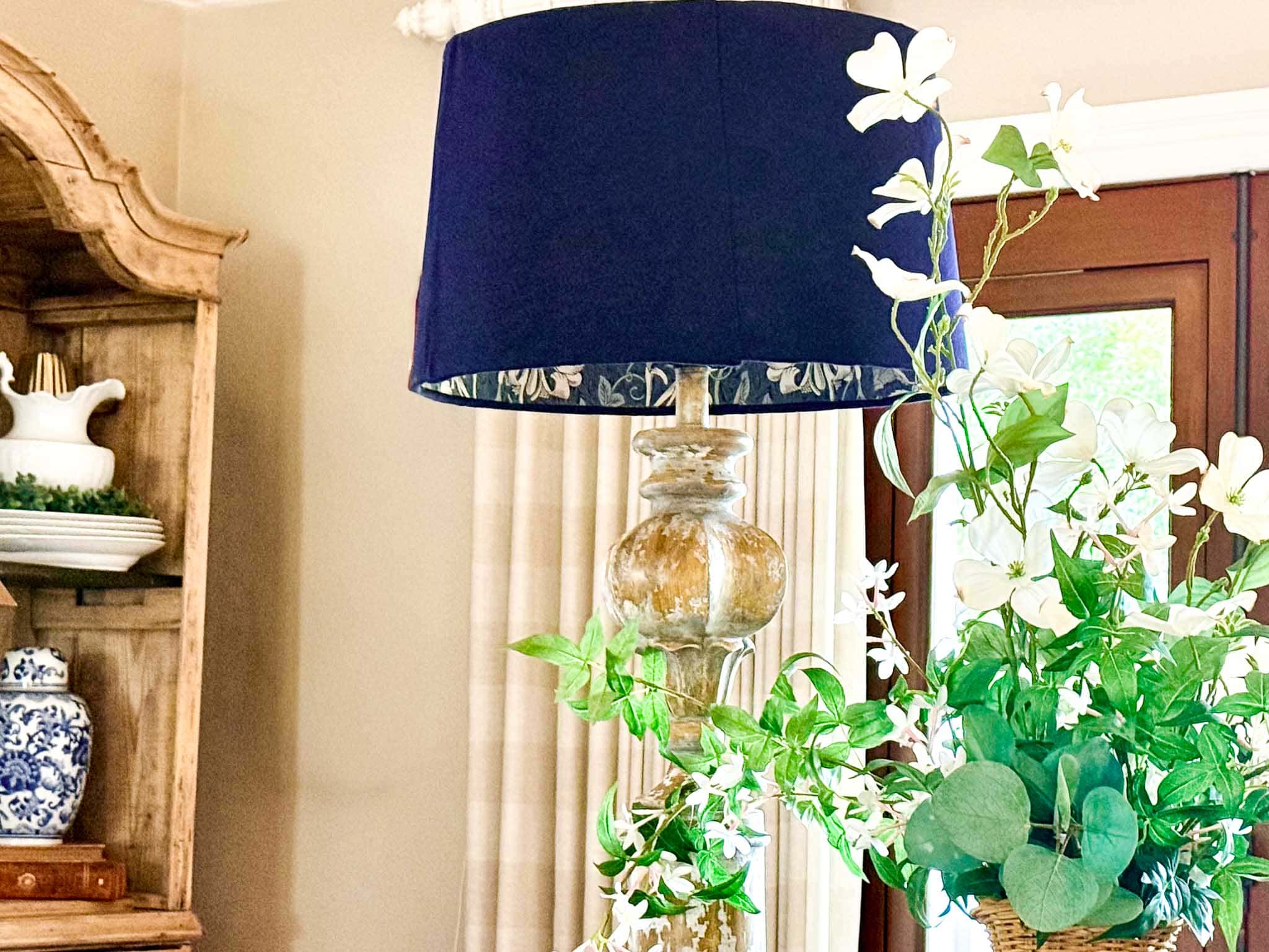 The Best Way to Use Up Leftover Wallpaper – Line a Lampshade
