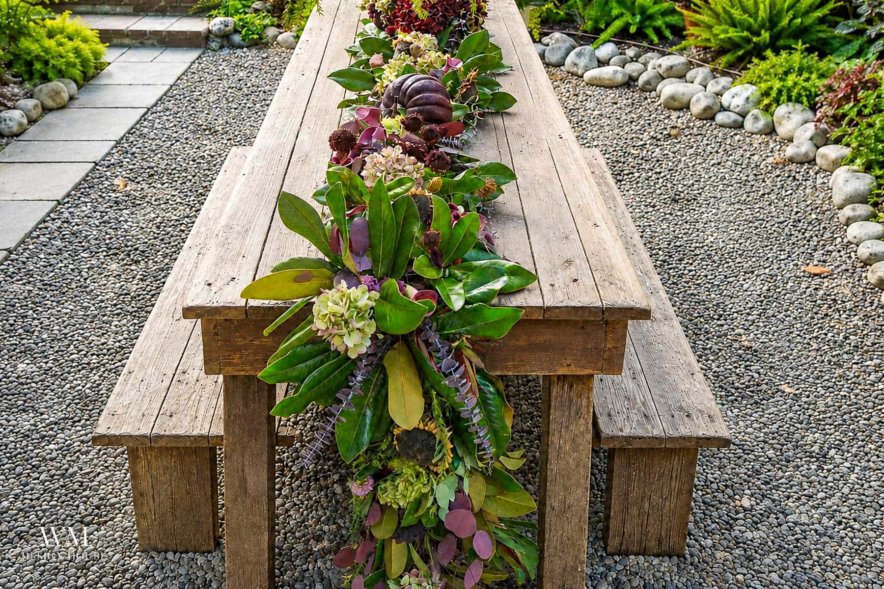A Foraged Greenery Table Runner for a Moody Fall Table